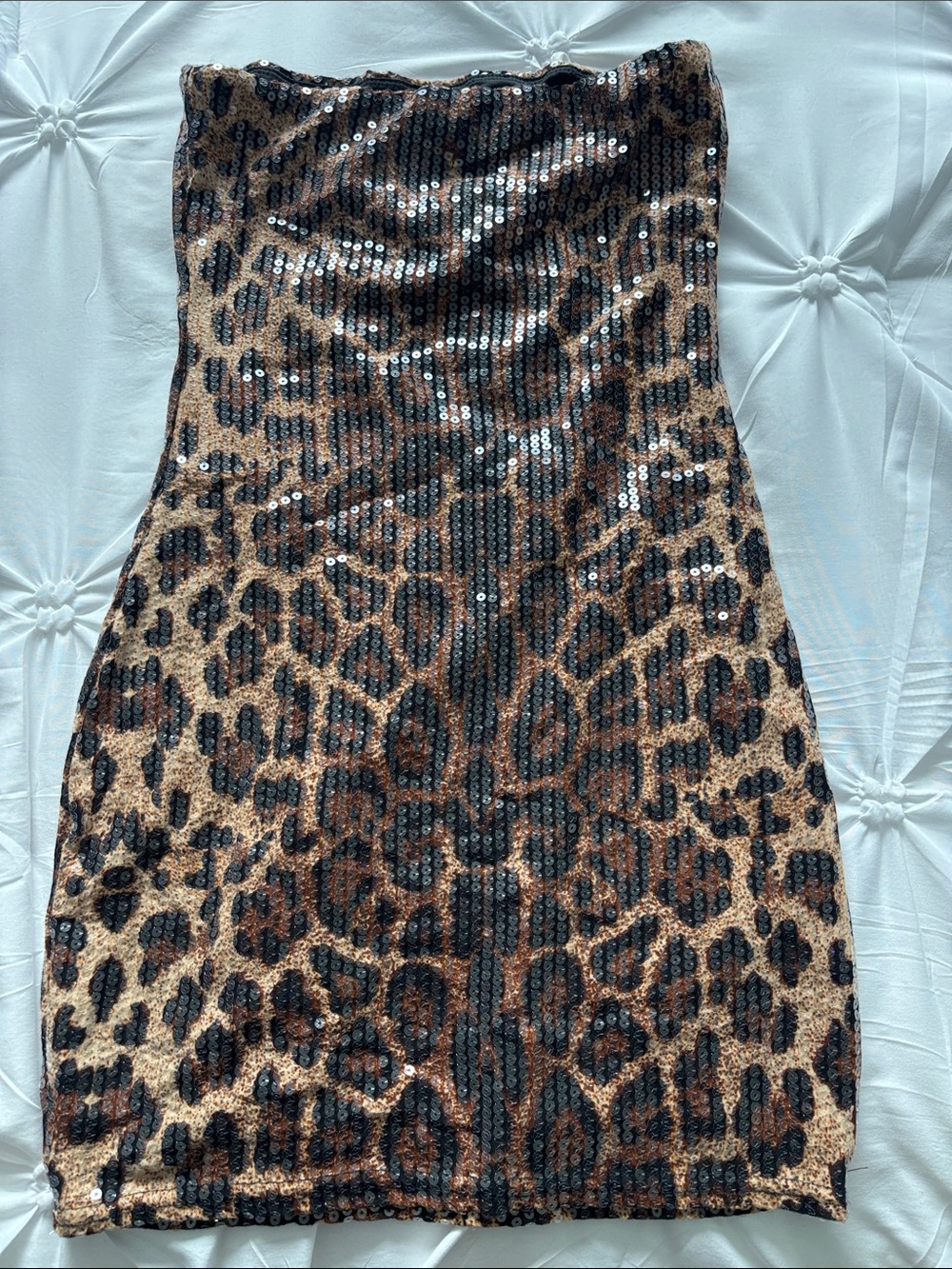 Leopard Sequin Bodycon Mini dress - leopard
